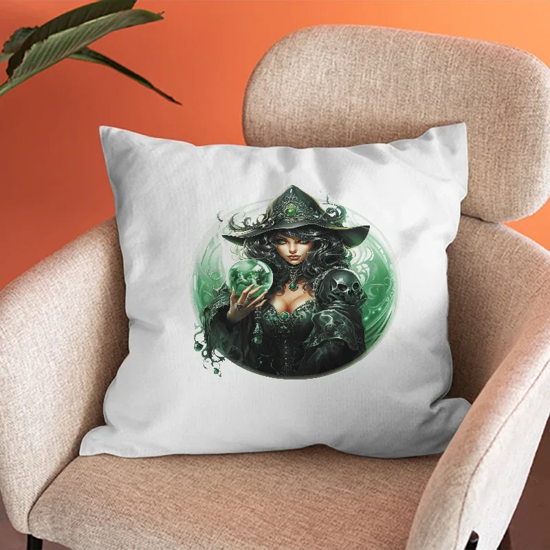 Термонаклейка DTF с изображением таинственной ведьмы и хрустального шара