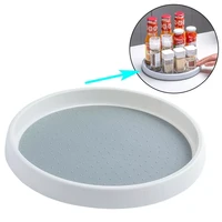360 degrees rotating kitchen seasoning bottle storage rack spice tray holder makeup holder convenient rotary storage tray home