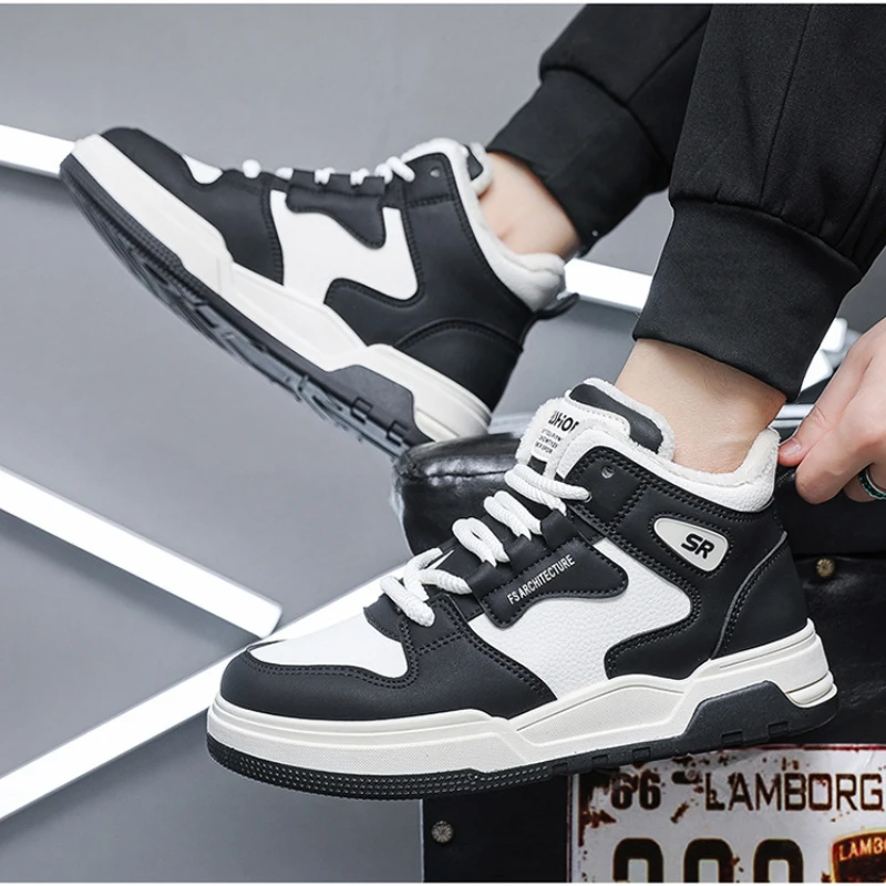 Зимние мужские ботинки нескользящие зимние кроссовки хлопковая обувь на