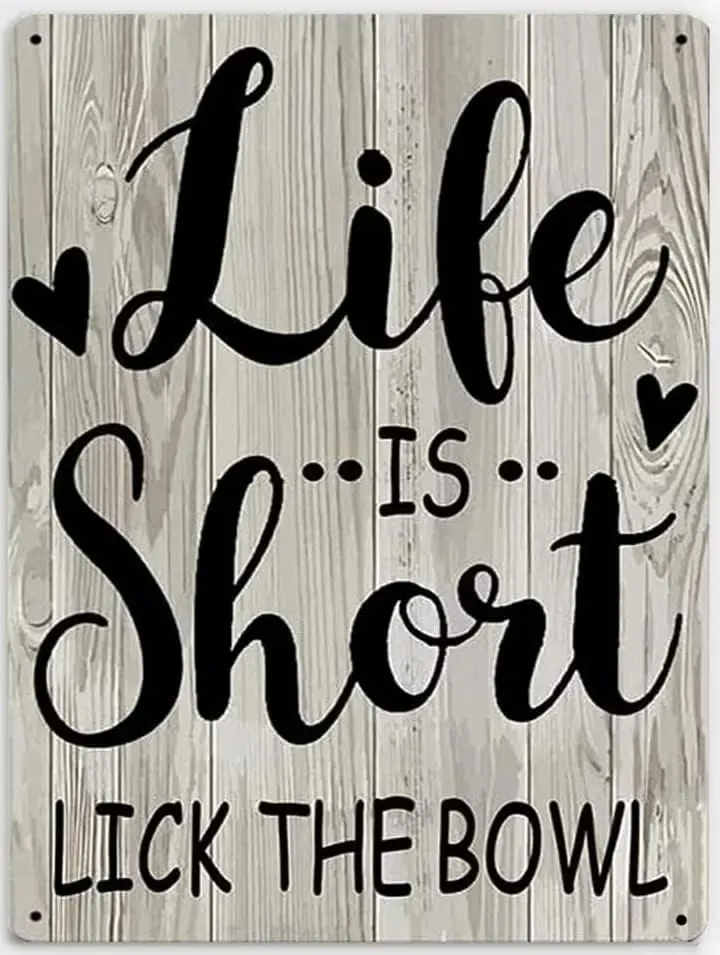 SaNavie Life is Short Lick The Bowl жестяная вывеска в стиле ретро кухонная декор для кухни кафе