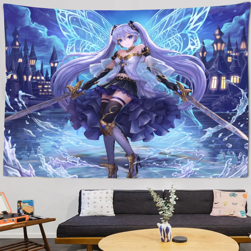 

Pink Kawaii Anime Girl Illustration Tapestry Aesthetics Japanese Beauty Wall Hanging Background Cloth Ins Style Art Home Bedspre