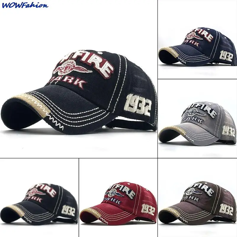 

Baseball Cap for Unisex Men's Snapback Fishing SPARK Letter Embroidery Washed denim Trucker Outdoor sports cap Sun Hat