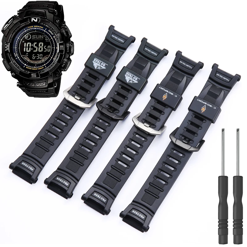 Resin Rubber Watch Strap For Casio G-ShockPRG130 PRG-130Y  PRG-130 PRW1500 PRW-1500 Replace Band Men Watchband Accessories