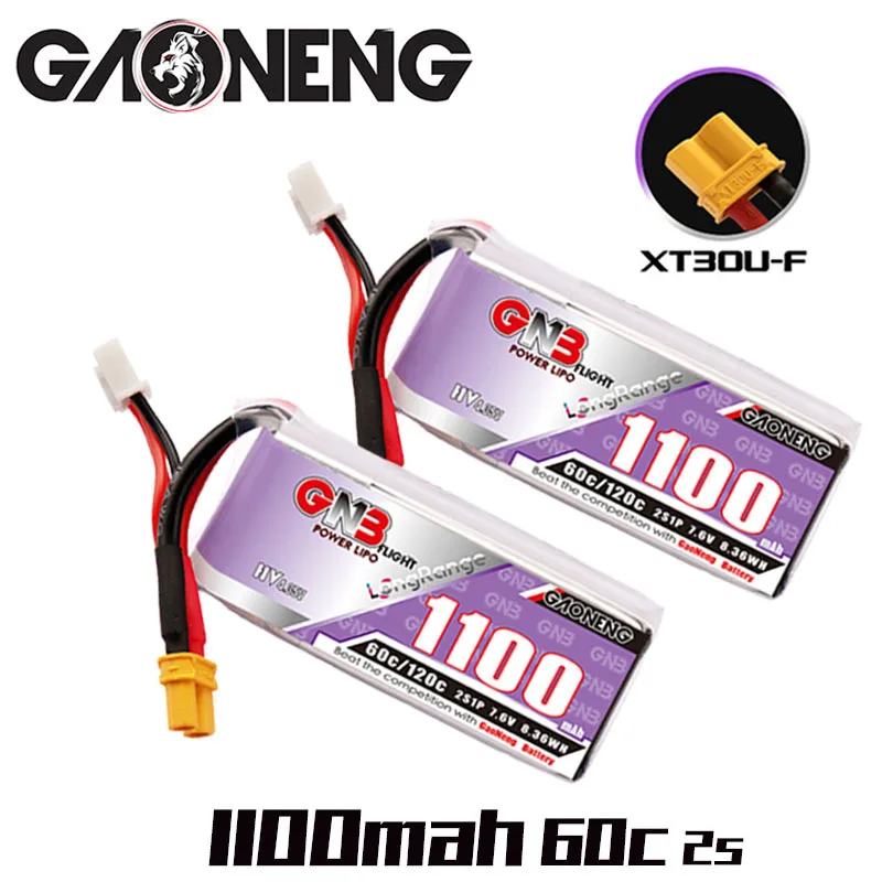 

GNB HV 7.6v 1100mAh 60c/120c Lipo Battery For RC Helicopter Quadcopter FPV Racing Drone Spare Parts 2s Rechargeable Battery