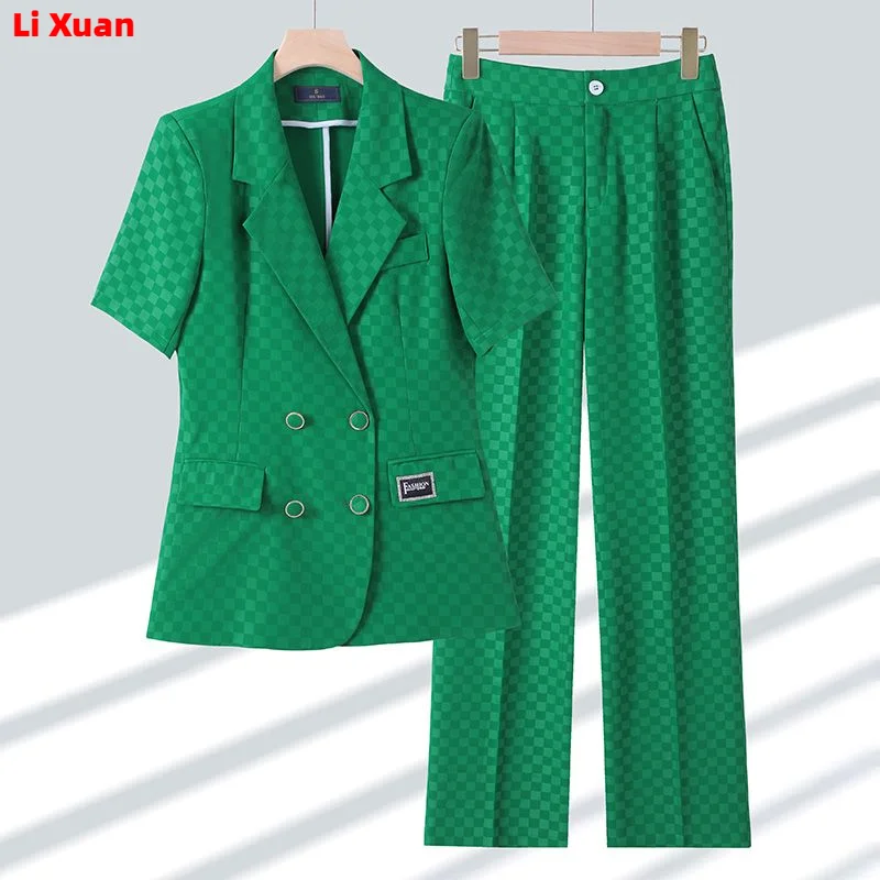 New Elegant Women Formal Suits For 2023 Summer High Quality Fashion Slim Casual Blazer And Pants Office Ladies Work Wear