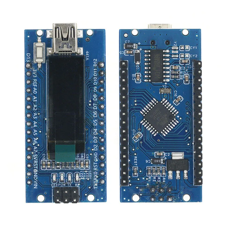 Nano V3.0 Atmega328P Ch340c со встроенным OLED-дисплеем 0.91 дюйма, разрешение 128*32, совместимость с SSD1306 IIC I2C, Arduino Nano V3.0 (art.: 3920db92ed6d2) - 3920db92ed6d2