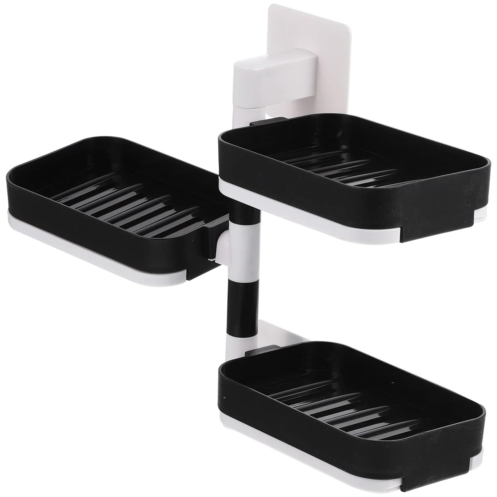 

Soap Holder Dish Wall Tray Draining Shower Containerrack Mounted Self Layer Bar Drillingadhesive Rotatable Saver Bathroom Non