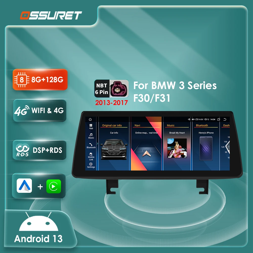 10 25 &quotCarplay Android 13 автомобильное радио для BMW 3 серии F30 F31 NBT авторадио автомобильные