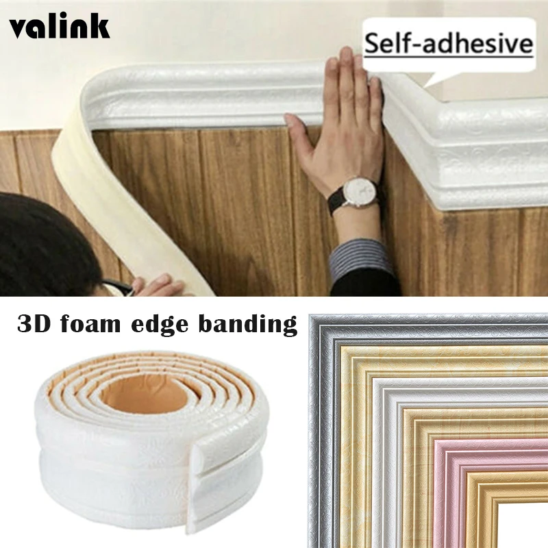 Самоклеящаяся Гибкая пенопластовая отделка 3D клейкая декоративная настенная