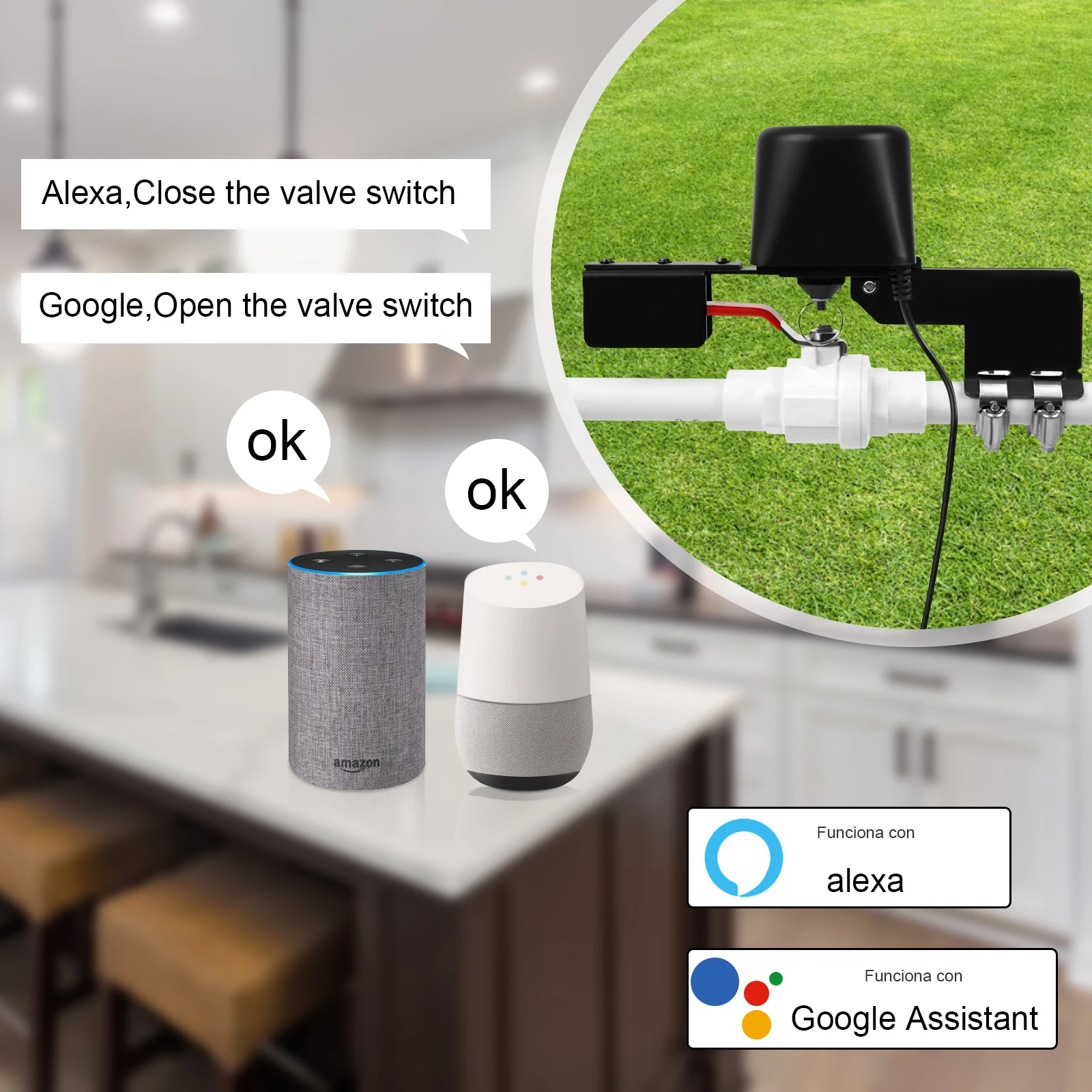 Умный газовый клапан Tuya Zigbee Wi-Fi таймер отключения садовой воды с поддержкой Alexa и
