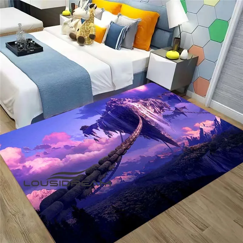 Мультяшный аниме пейзаж узор 3D ковер для кровати гостиной домашней зоны кухни