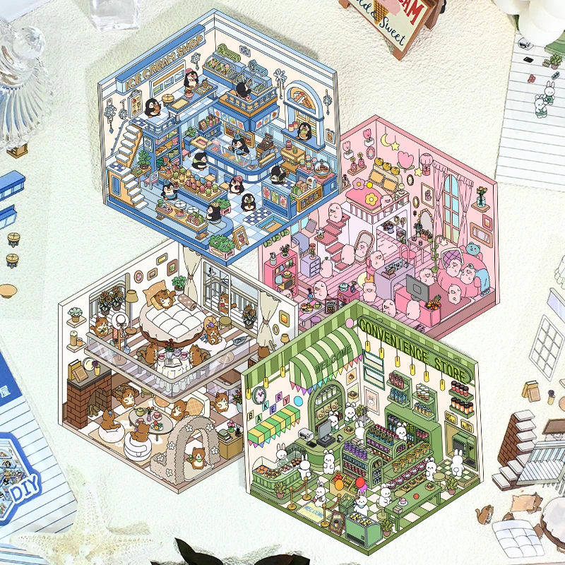 Мультяшные 3D наклейки для ландшафтного дизайна миниатюрная сцена сделай сам в