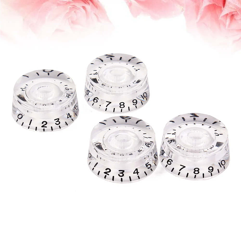 

4 PCS/ Set Guitar Volume Tone Control Knobs Rotary Knobs for Electric Guitar Parts Replacement (White)