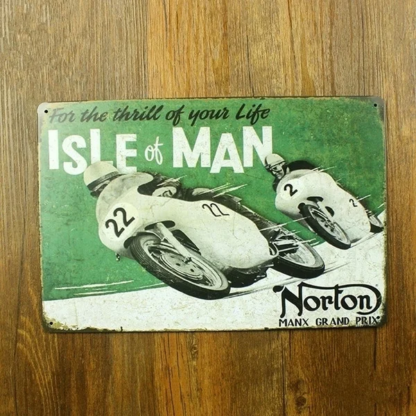 

Motorcycle Racing Rider Metal Sign Man Cave Decor Metal Crafts Shabby Plaque 1