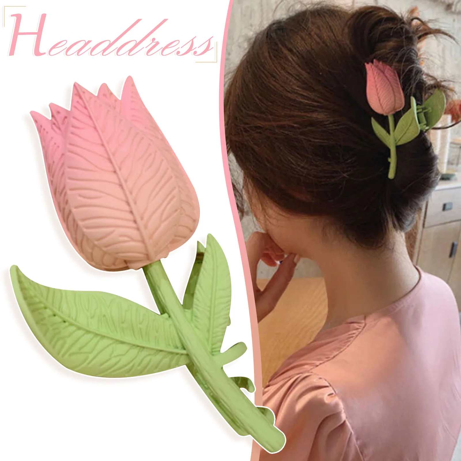 

Заколка для волос в виде тюльпана, симпатичная летняя Цветочная заколка для волос, заколка для волос в виде акулы для женщин и девушек, закол...