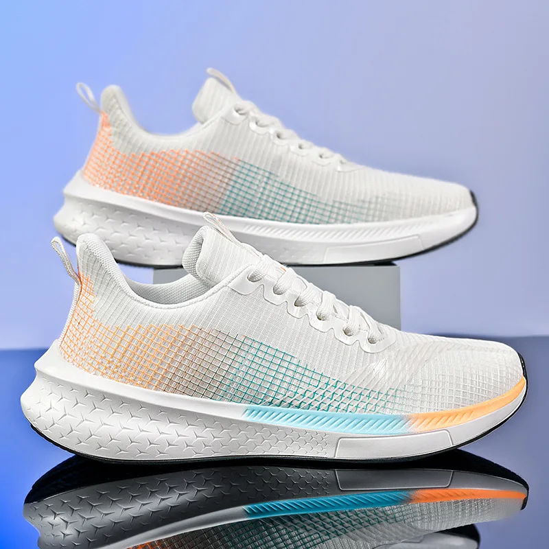

2023 Summer Unisex Mesh Shallow Mouth Round Toe Breathable Casual Sneakers Fashion Trend Mixed Colors Hard-Wearing Shoes for Men