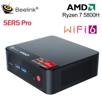 Beelink-Mini PC Ryzen 5 2023 H SER5 Pro, Windows 11 Pro, AMD DDR4, 16GB de RAM, 5800 GB SSD, 5560U, WiFi6, 4K, HD, 500 1
