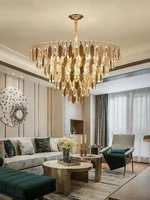 light luxury living room chandelier bedroom crystal hanging lamp modern minimalist duplex villa dining room bedroom chandelier