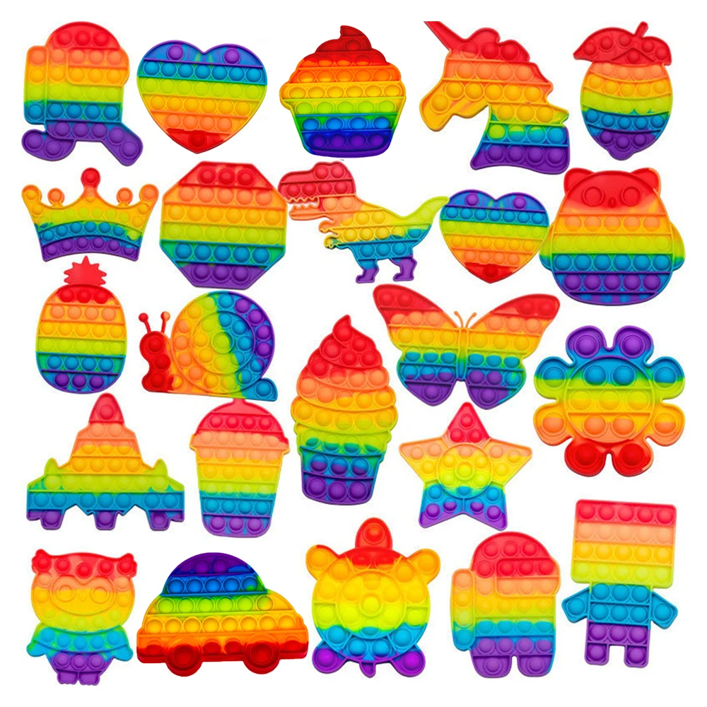 Антистрессовые игрушки для снятия стресса единорог поп Радуга пузырьков