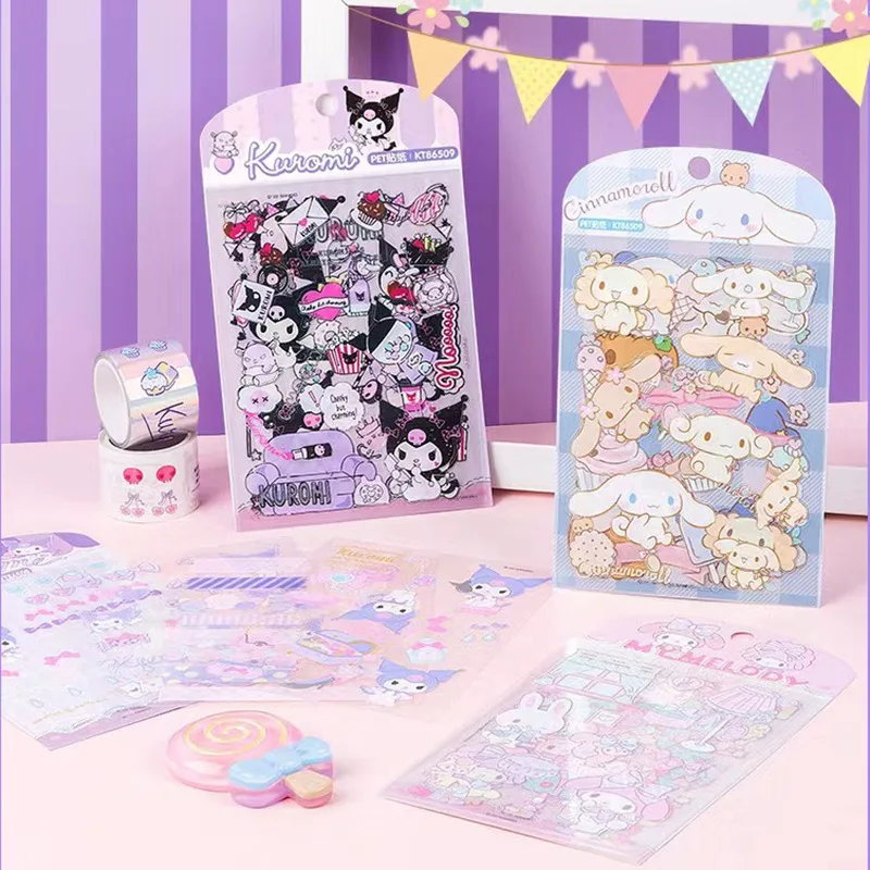 

4 шт., водонепроницаемые стикеры Sanrio Cinnamoroll Kuromi Mymelody