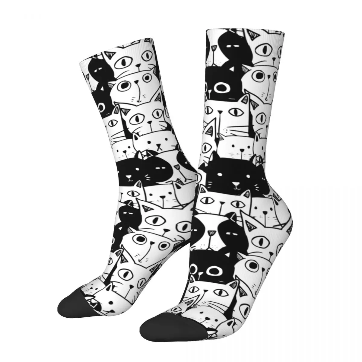 

Hip-hop Cat Pattern Sports Socks Polyester Long Socks for Women Men