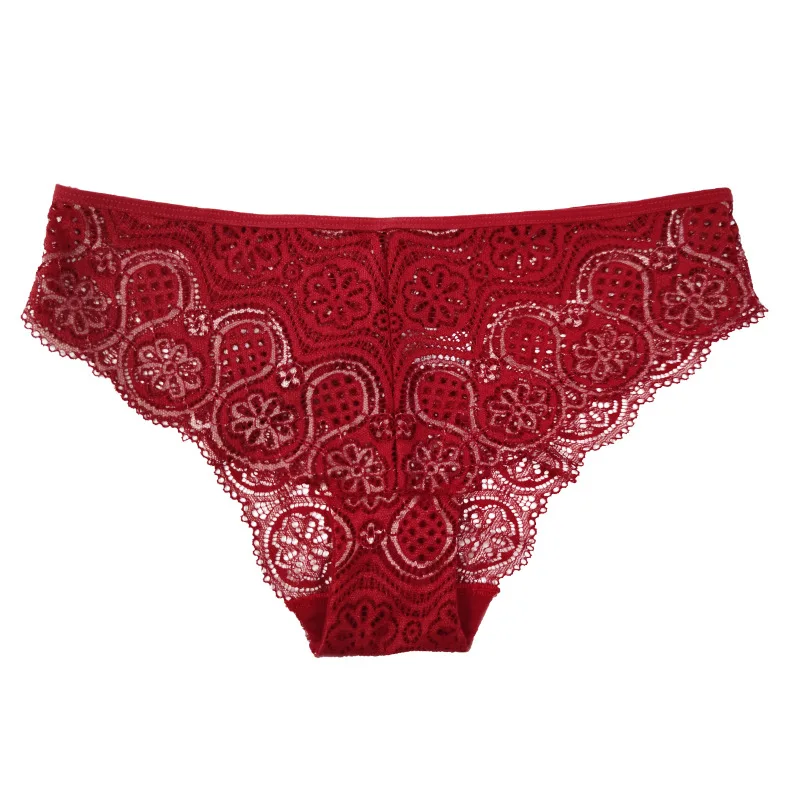 

Large Size Underwear Female Sexy Female Lace Panties Hollow Floral Panties Breathable Fashion Underwear Hip Lift Plus Size Brief