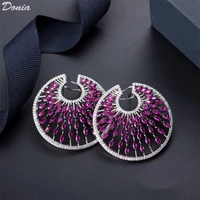donia jewelry new hot sale explosion earrings accessories set with aaa zircon snowflake earrings ladies party party earrings