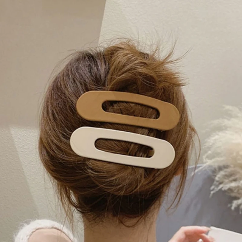 Корейские большие матовые заколки для волос зеленого желеобразного цвета женщин