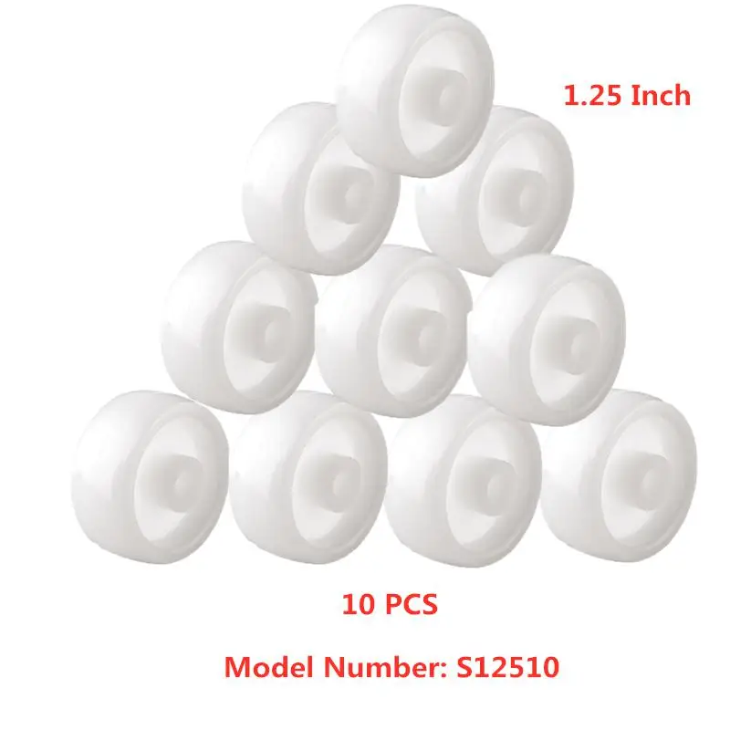 

10 Pcs/Lot 1.25 Inch Single Wheel Light White Pp Plastic Small With Diameter 30mm Smooth Piece Folding Bed Pulley
