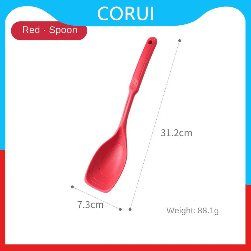 

Silicone Mixing Spoon No Burrs Soup Spoons Large Hold Comfortable Tableware Scoop Cooking Utensils Multi-use Stirring Scooping