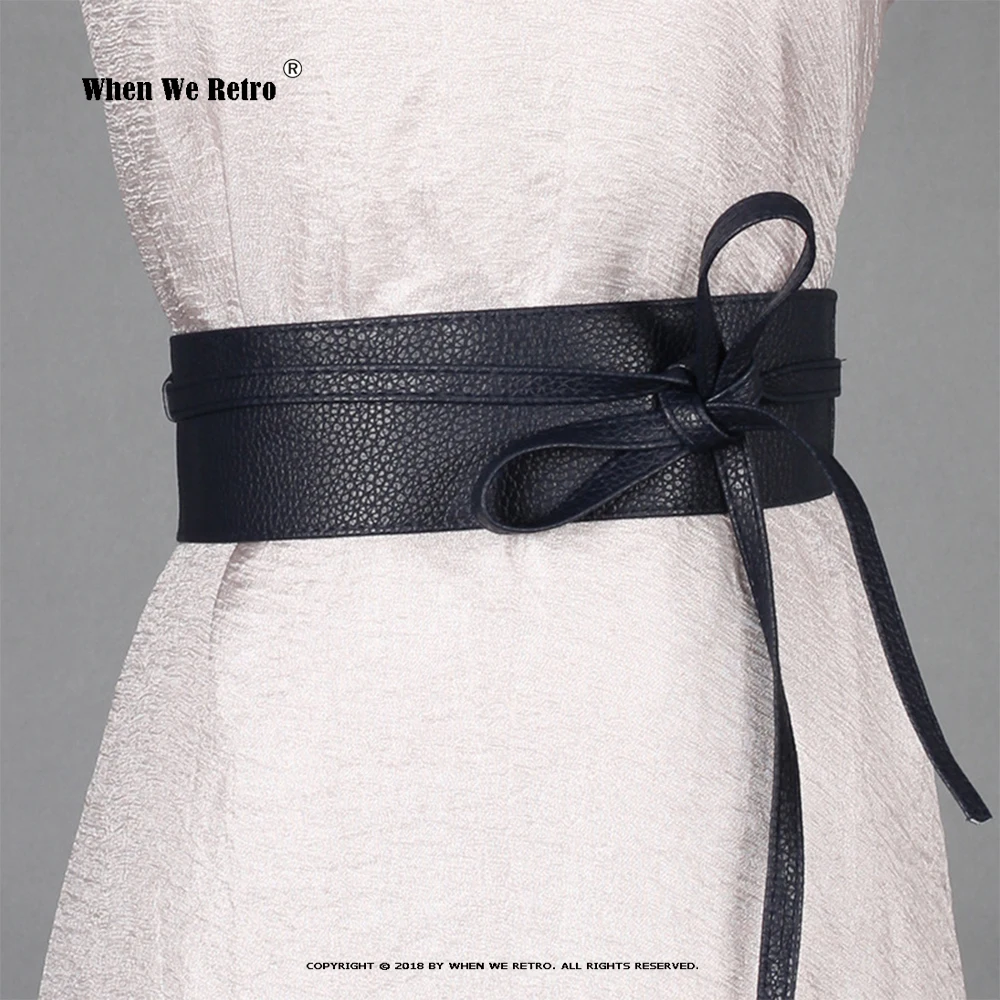 

New Lace Up Belt 9 Colors Elegant Wide Pu Corset Belts Female Tie Up Waistband Ladies Dress Decoration Soft Girdle SCB0005