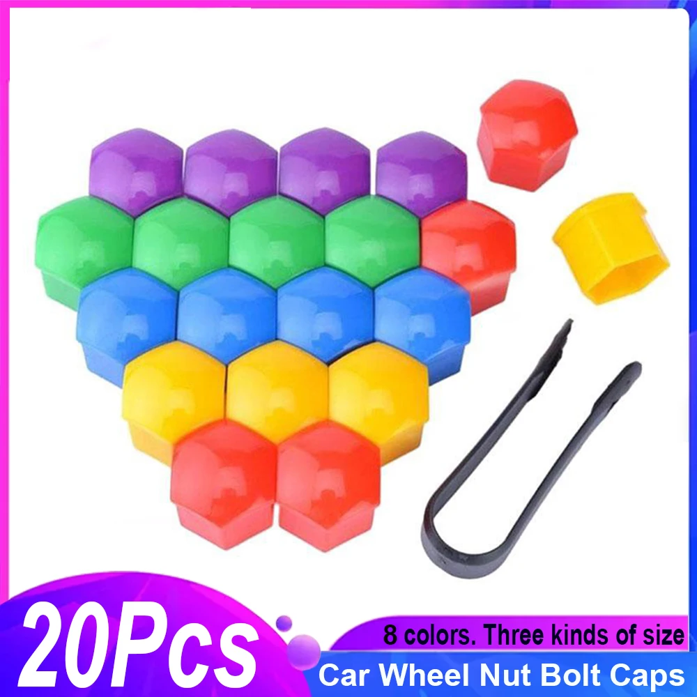 

20Pcs 17mm 19mm 21mm Car Wheel Nut Caps Auto Hub Screw Cover Bolt Rims Exterior Decoration Nut Dust Proof Anti Rust Cover New