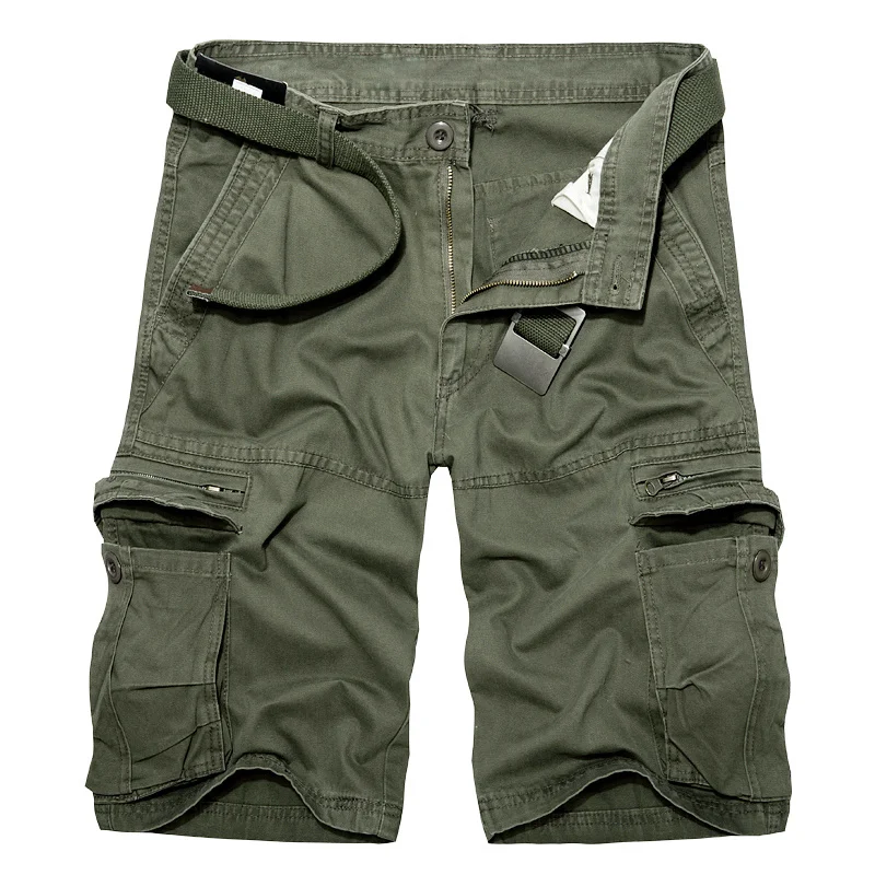 

Summer Mens knee Lent Cotton Army Caro Sorts Men Casual Sorts multi-pocket loose sorts Bermuda Trousers dropsippin