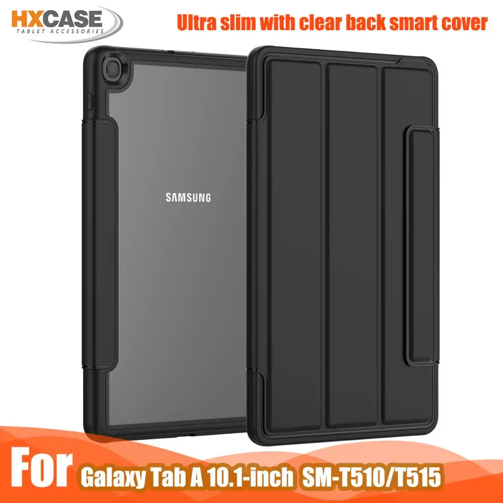 

Clear back cover case for samsung galaxy tab a 10.1 2019 case leather smart cover for smasung tab SM-T510 T515
