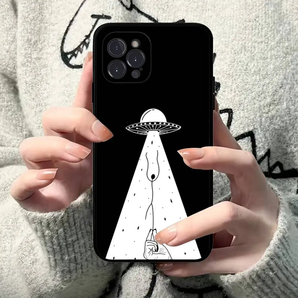 Чехол для телефона с изображением инопланетного марсианина и НЛО для iPhone 17 Air 16 15 14 13 12 11 Pro Max 16 15 14 Plus, мягкий чехол из ТПУ (art.: 3920dd0e983e8) - 3920dd0e983e8