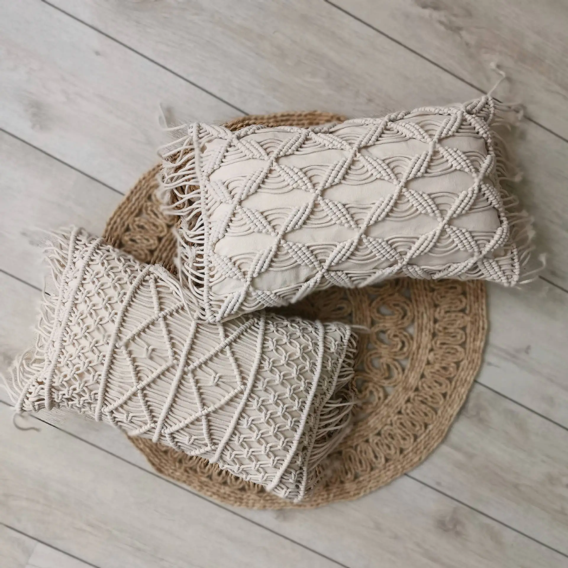 

New 30x50cm Macrame Hand-woven Cotton Thread Pillow Covers Sofa Cushion Cover Decorative Pillowcases Home Textile Almofadas