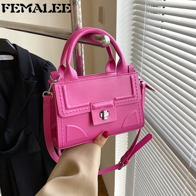 

Candy Color Thread Shoulder Bags for Women 2022 Casual Mini Square Messenger Bag Lock Chain Fashion Crossbody HandBags Purse