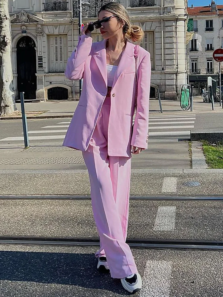 

Co Ord Set Women Clothing Elegant Suits 2022 Fashion Back Asymmetric Seam Long Blazer And Pants 2 Piece Sets Womens Outfits