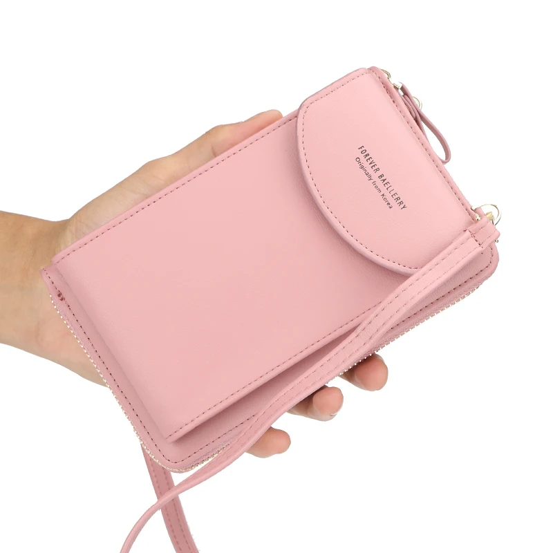 

Женский кошелек с карманом для телефона, сумка на плечо, вместительный клатч для денег, Женский кошелек на молнии, дорожная сумка через плеч...