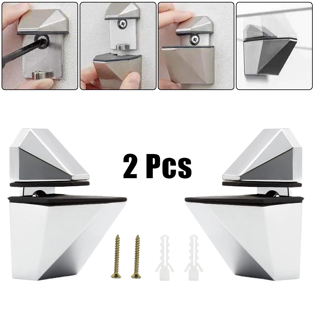 

2pcs Adjustable Glass Clamps 49x38x21mm Zinc-Alloy Clip Shelf Holder Flat Back Mount Holder For Partition Board Desk Hardware
