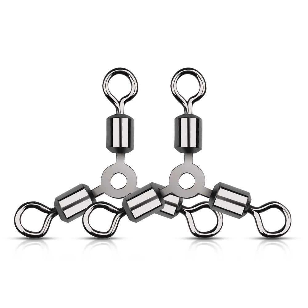 

50 шт. 3-ходовой рыболовный соединитель, шарикоподшипник, вертлюги, O-образная форма, трехходовой, тройной, задний, рыболовные крючки