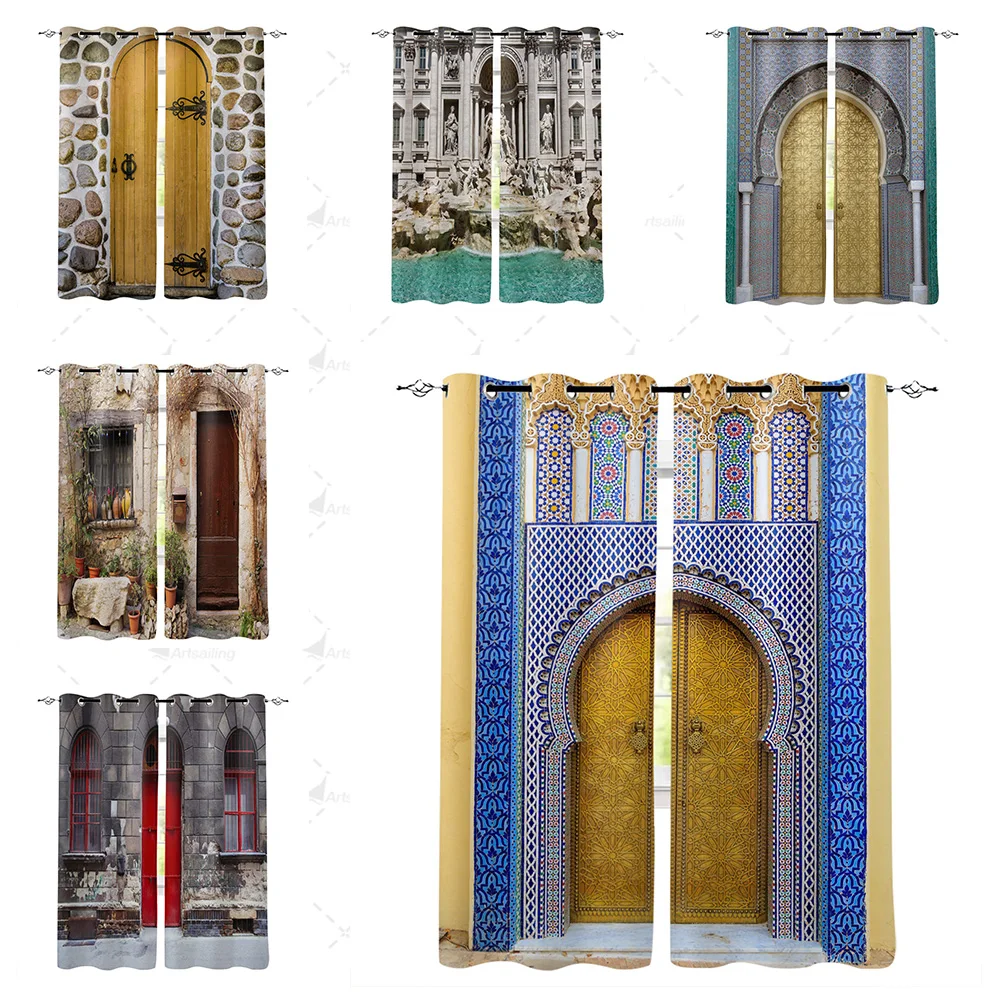 Arab Muslim Religion Art Shading Decorative Curtains For Living Room
Kitchen Bedroom Modern Window Treatments Children Drapes