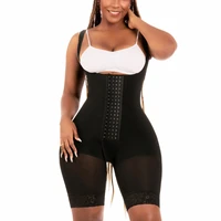shapewear mid thigh fajas colombianas bum lift hook and eye closure tummy control adjustable bodysuit for daily