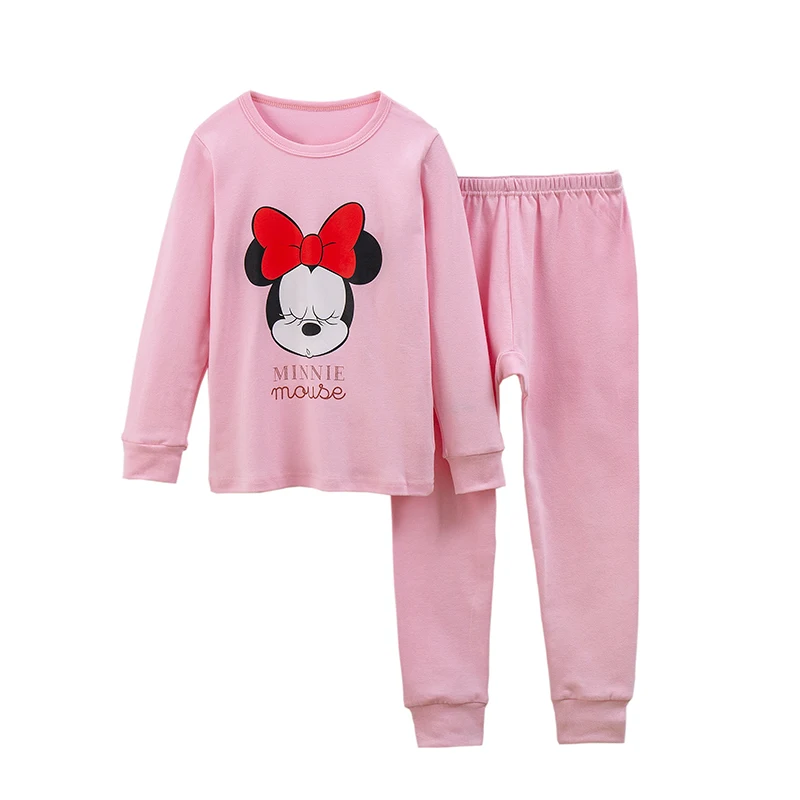 

Disney Minnie Girls Clothes Fall New Toddler Girl Pajamas Sets Cute Pink Cartoon Mouse Printed Baby Home Clothes 2 Pc Suits