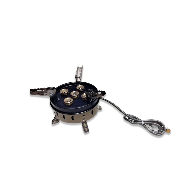 Outdoor Stove Mini Portable Folding Camping Picnic Gas Stove Burner 11000W Strong Firepower 5 Nozzle Cookware Travel Equipment