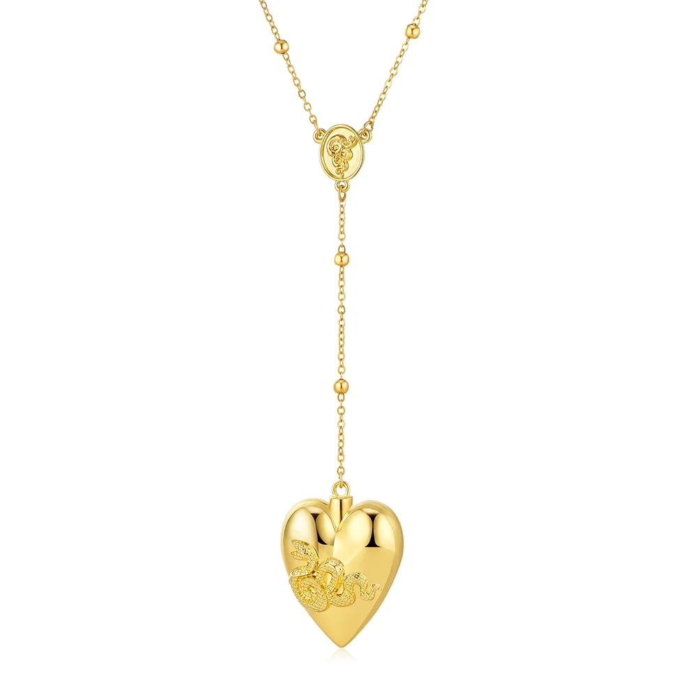 

Lana Del Rey Snake Heart Luxury Pendant Necklace Famous Popular Long Chain Choker for Women Girls Christmas New Year Gifts
