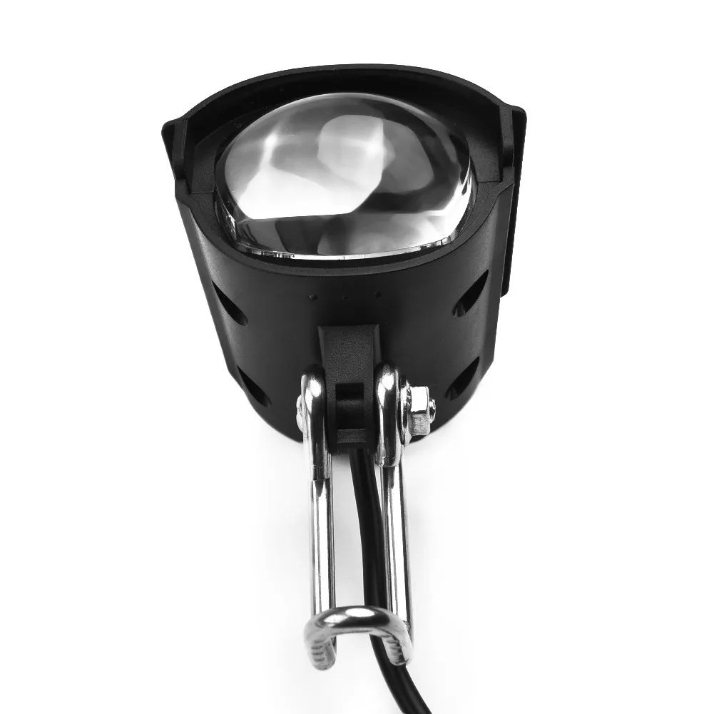 

36-60V High Brightness LED Front Fork Light Ebike Headlight Spotlight W/ Horn Stainless Steel Bracket High Quality Bicycle Parts