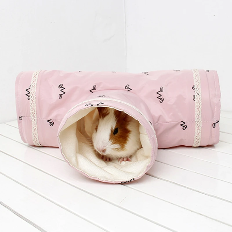 

Small Animal Rabbit Tunnel Cartoon High Quality Hamster Guinea Pig Pet Products House Playing Hut Pet Tubes Bed Nest