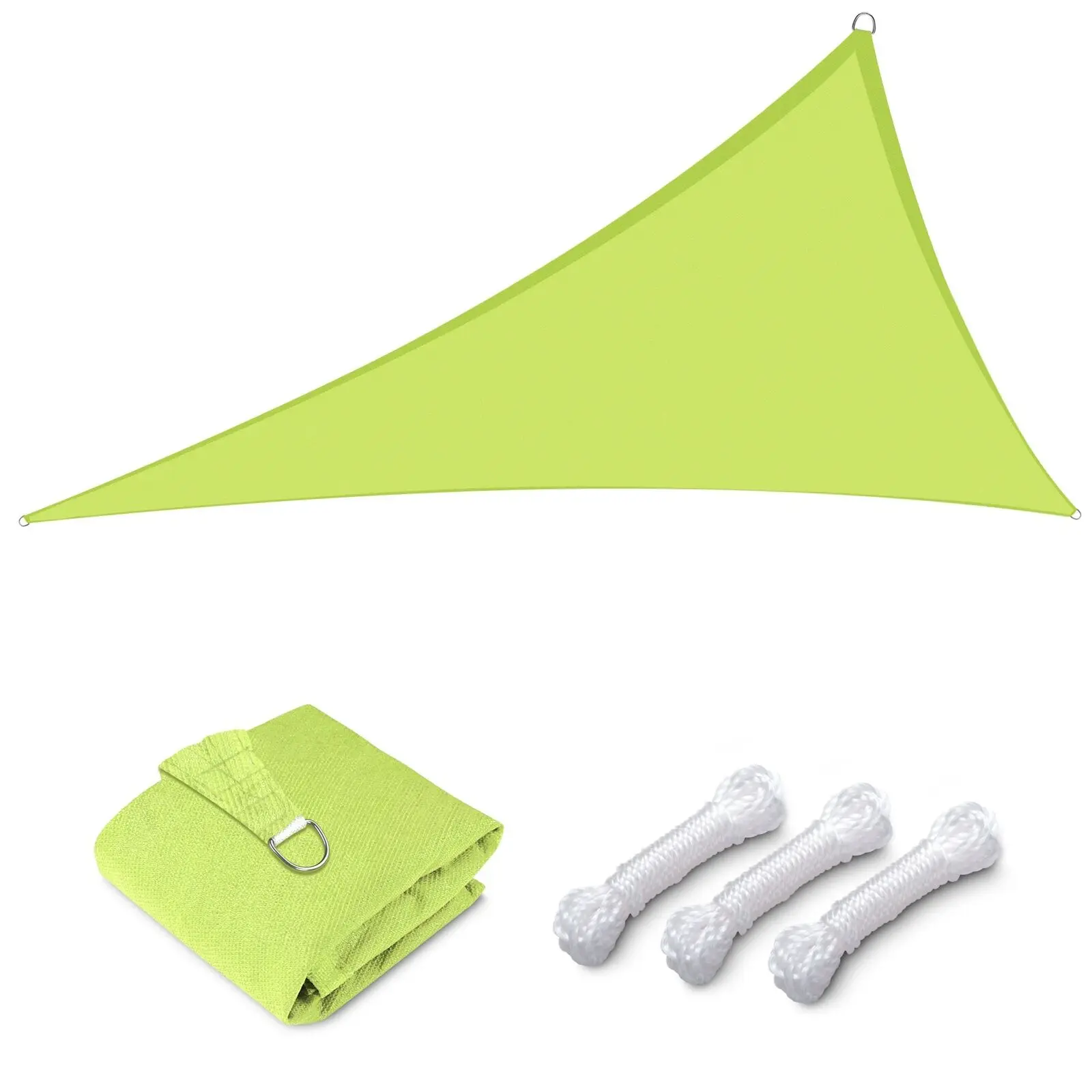 

5' x 5' x 5' Triangle Sun Shade Sail Effective UV Protection Fruit Green