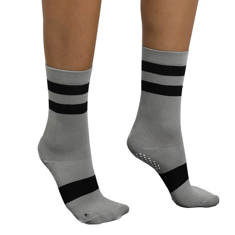 Unisex style spring and autumn cotton tube socks, stitched color anti-slip sports high tube socks, yoga socks sports gym socks